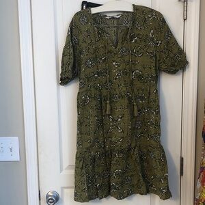 Sonoma Green Floral Mini Dress